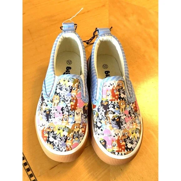 Sneakers Tennis Shoes Disney Bluey & Bingo Slip On Unisex Boy Girl Size 12 NEW - Picture 2 of 7